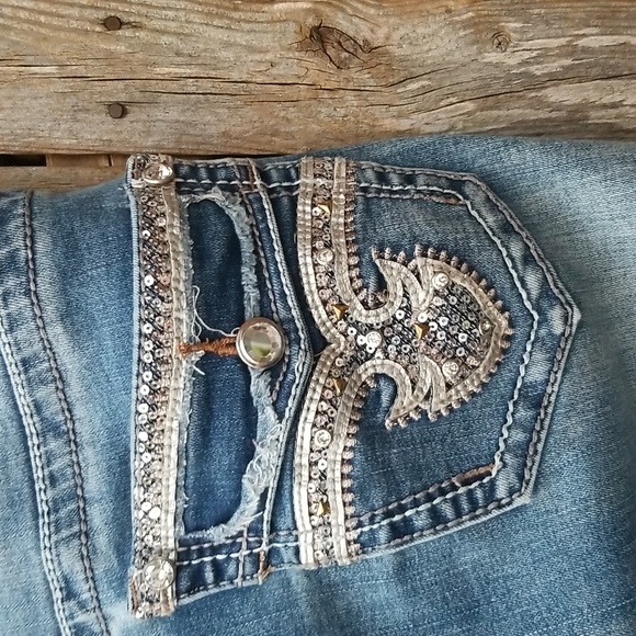 REBEL AND Soul SIZE 16 HIGH WAIST BLINGY SKINNY Jeans - Picture 4 of 16